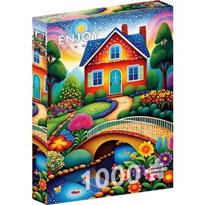 Bilde av Det koselige huset ved broen, 1000 brikker