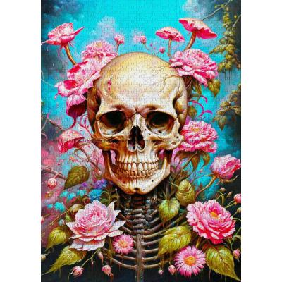 Bilde av Kranium blant blomster, 1000 brikker