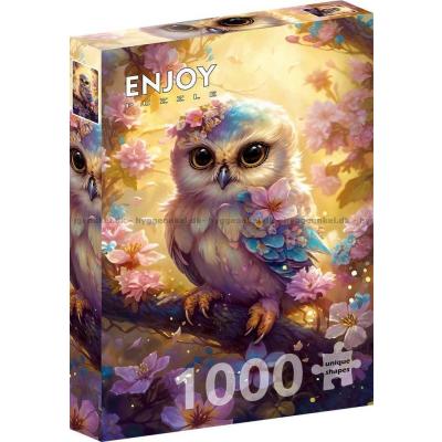 Bilde av Ugla blant blomster, 1000 brikker