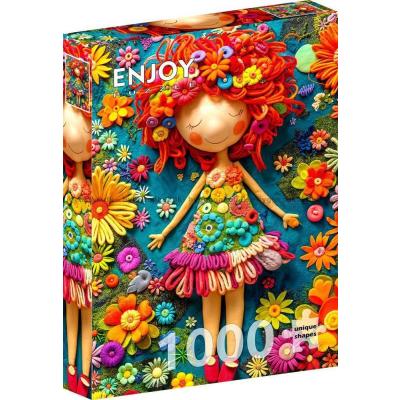 Bilde av Blomsterpike i garn, 1000 brikker