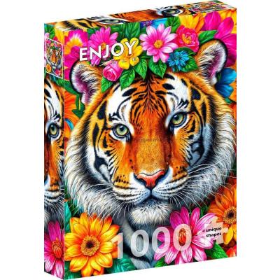 Bilde av Blomsterkrans rundt tigeren, 1000 brikker