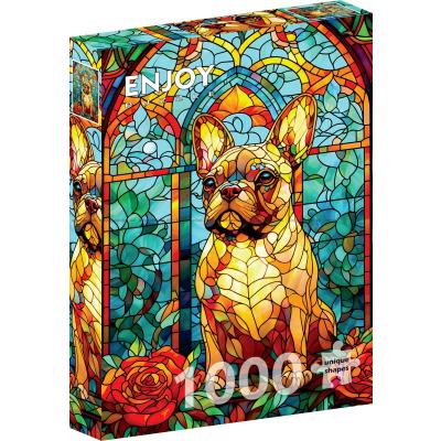 Fransk bulldog i mosaikk, 1000 brikker