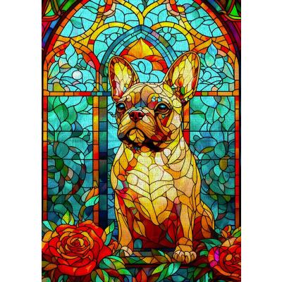 Bilde av Fransk bulldog i mosaikk, 1000 brikker