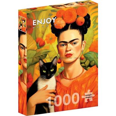 Bilde av Frida Kahlo og katten, 1000 brikker