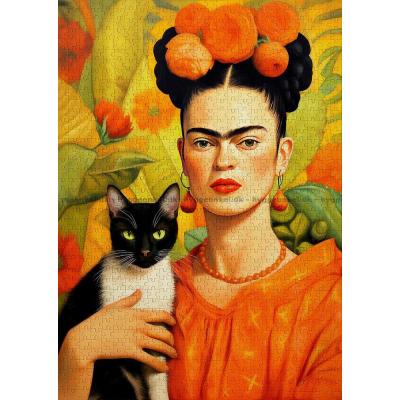 Bilde av Frida Kahlo og katten, 1000 brikker