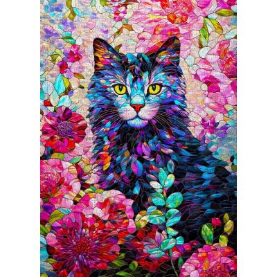 Bilde av Katten blant blomster, 1000 brikker