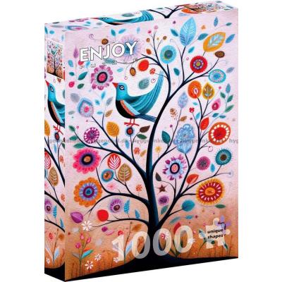 Bilde av Fuglen blant blomstrende greiner, 1000 brikker