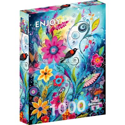Bilde av Fuglesang blant blomster, 1000 brikker