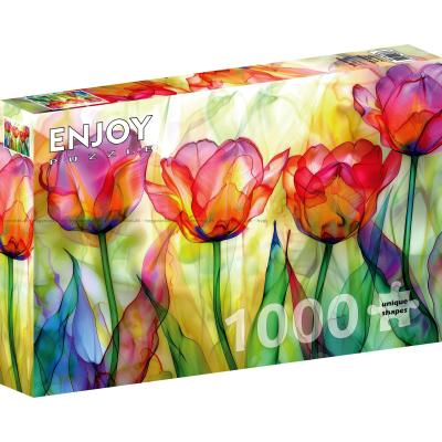 Fargerike blomsterblader, 1000 brikker