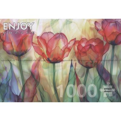 Bilde av Fargerike blomsterblader, 1000 brikker