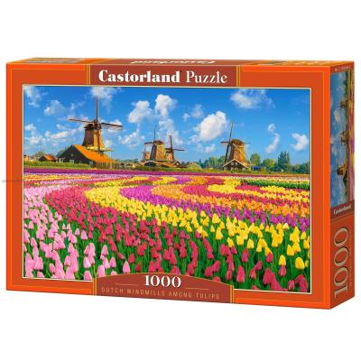 Bilde av Fargerike tulipanmarker i Nederland, 1000 brikker