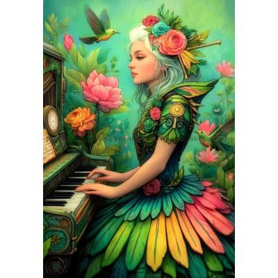 Bilde av Blomsterpiken ved pianoet, 1000 brikker