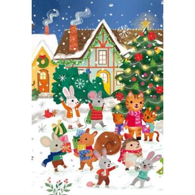 Bilde av Jul i dyrenes by, 3x24 brikker
