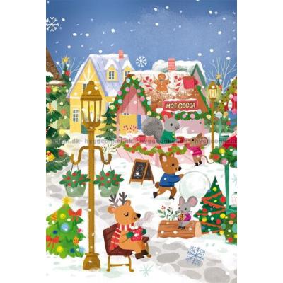 Bilde av Jul i dyrenes by, 3x24 brikker