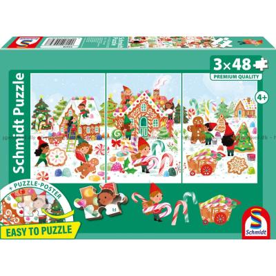 Bilde av Nissenes juleeventyr, 3x48 brikker