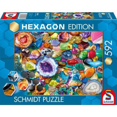 Bilde av Hexagon: Edelstener og krystaller, 592 brikker
