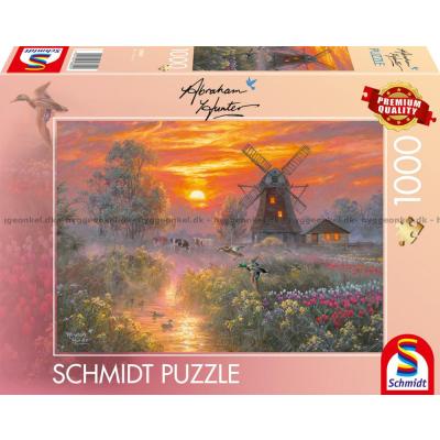 Hunter: Solnedgang over engen, 1000 brikker