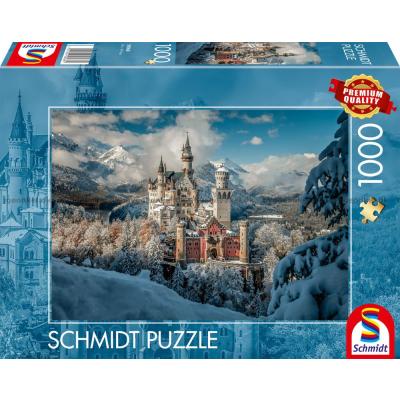 Frostklar utsikt til Neuschwanstein, 1000 brikker