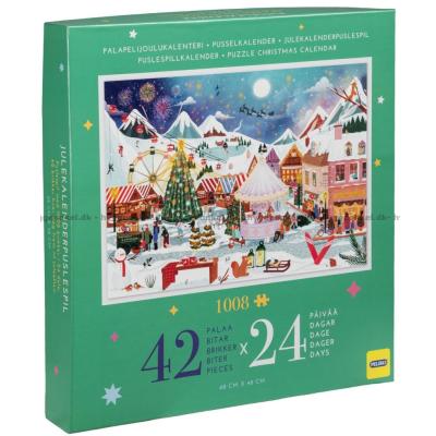 Bilde av Julekalender: Det koselige julemarked, 24x42 brikker