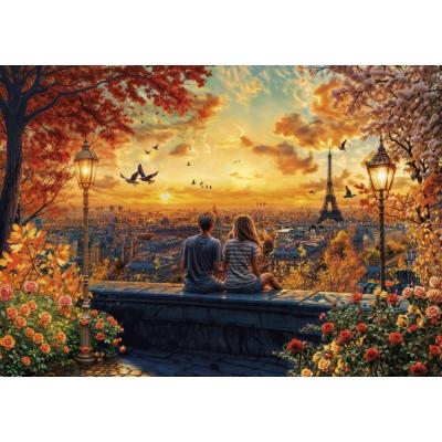 Bilde av Romantisk solnedgang i Paris, 1500 brikker
