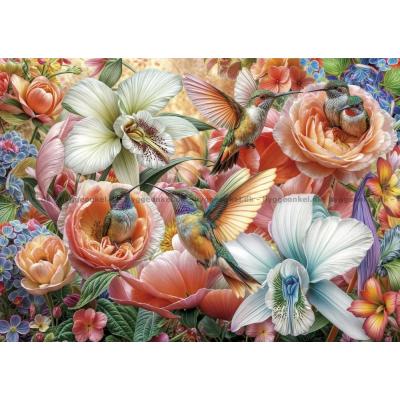 Bilde av Kolibrier blant blomster, 500 brikker