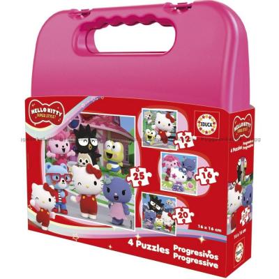 Bilde av Hello Kitty, 4-i-1 - Koffert, 12 brikker