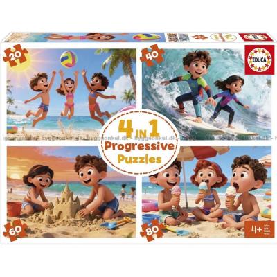 Bilde av Sommerdag på stranden, 4-i-1, 20 brikker