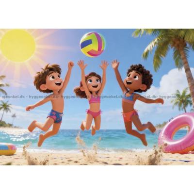 Bilde av Sommerdag på stranden, 4-i-1, 20 brikker