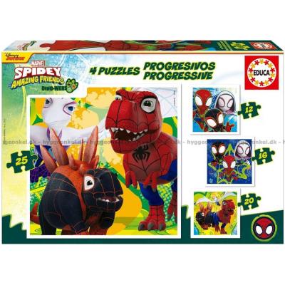 Bilde av Marvel: Spidey og hans fantastiske venner - Dino Webs, 4-i-1, 12 brikker