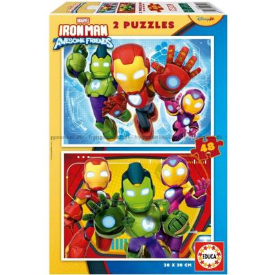 Bilde av Marvel: Iron Man og hans fantastiske venner, 2x48 brikker