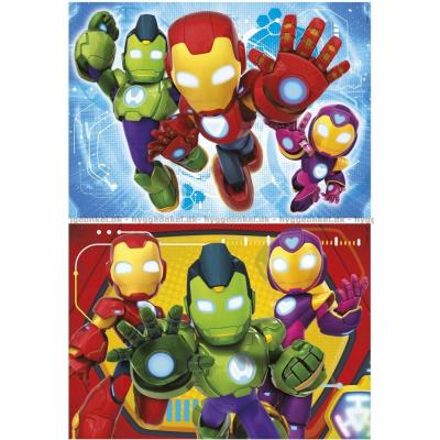 Bilde av Marvel: Iron Man og hans fantastiske venner, 2x48 brikker