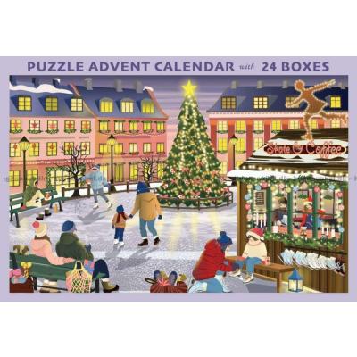 Bilde av Julekalender: Jul på skøytebanen, 24x42 brikker
