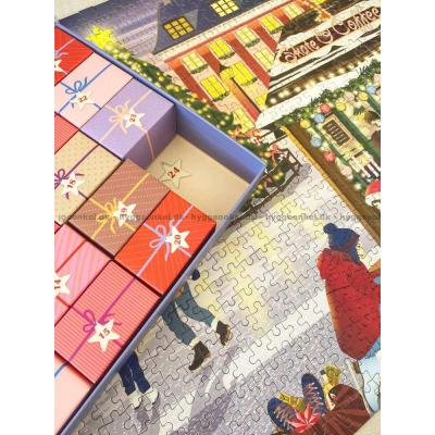 Bilde av Julekalender: Jul på skøytebanen, 24x42 brikker
