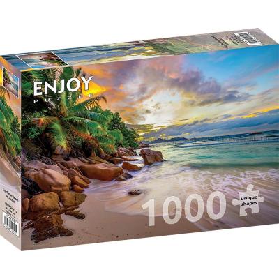 Bilde av Solnedgang over Seychellene, 1000 brikker