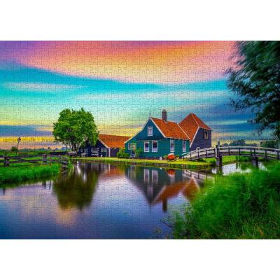 Bilde av Nederland: Morgengry ved bondegården, 1000 brikker