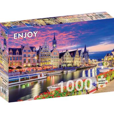 Bilde av Kveldsstemning over Gent, 1000 brikker