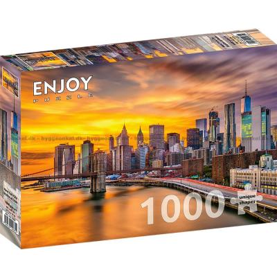 Bilde av Solnedgang over New York, 1000 brikker