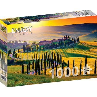 Bilde av Solnedgang over Toscana, 1000 brikker