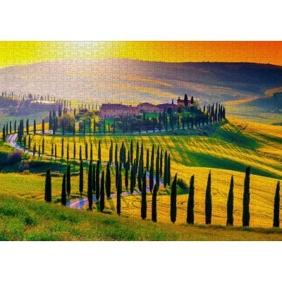 Bilde av Solnedgang over Toscana, 1000 brikker
