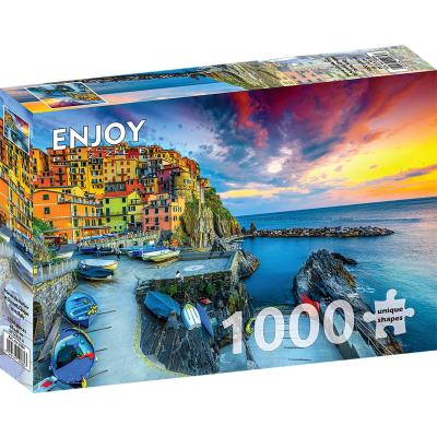 Bilde av Solnedgang over Manarola, 1000 brikker