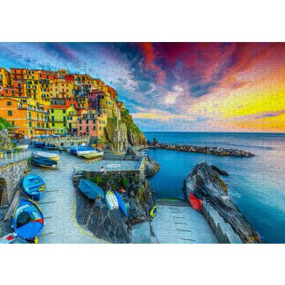 Bilde av Solnedgang over Manarola, 1000 brikker