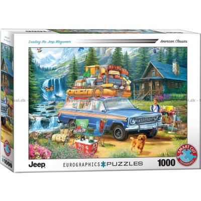 Bilen er pakket og klar, 1000 brikker