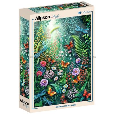 Bilde av Sommerfugler i blomsterengen, 1000 brikker