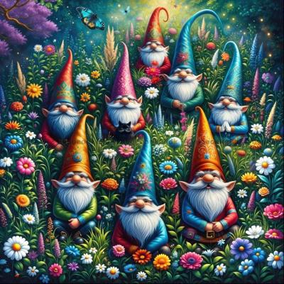 Bilde av Hagenisser blant blomster, 1000 brikker