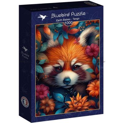 Bilde av Rød panda blant blomster, 1000 brikker