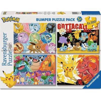 Bilde av Pokemon, 4x100 brikker