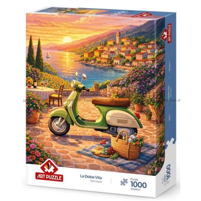 Bilde av Vespa i solnedgangen, 1000 brikker