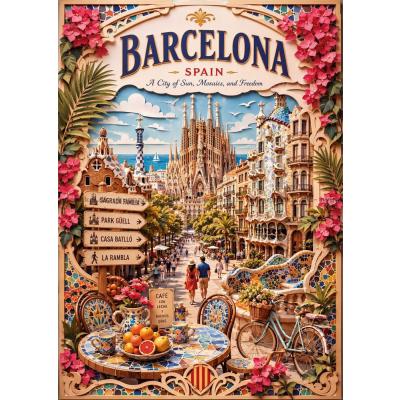 Bilde av Storbyer i verden: Barcelona, 1000 brikker