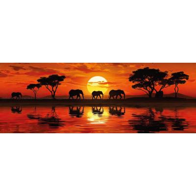 Bilde av Solnedgang over Serengeti - Panorama, 1000 brikker