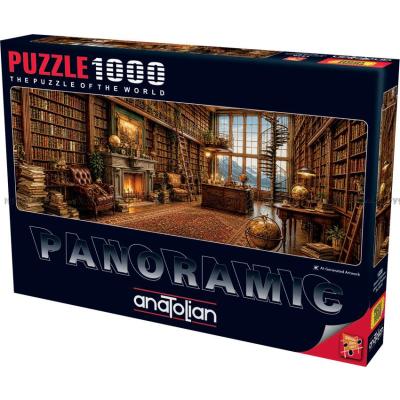 Bilde av Stille stund i biblioteket - Panorama, 1000 brikker